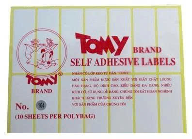 Giấy Tomy A5 No 104 xấp 10 tờ, 14 tem 25x78/ tờ (Tập 25 xấp)