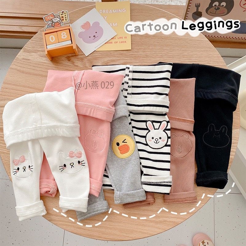 Q029-Q. legging mèo trắng/thỏ hồng/vịt xám/thỏ kẻ/gấu nâu/thỏ đen