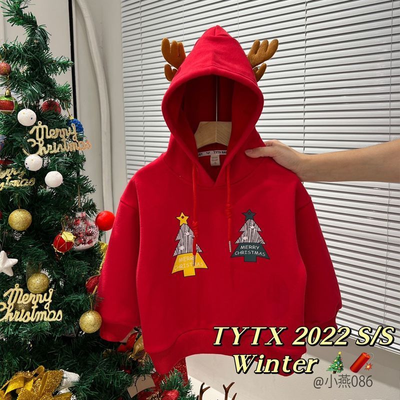 A086-A. nỉ hoodie đỏ cây thông noel