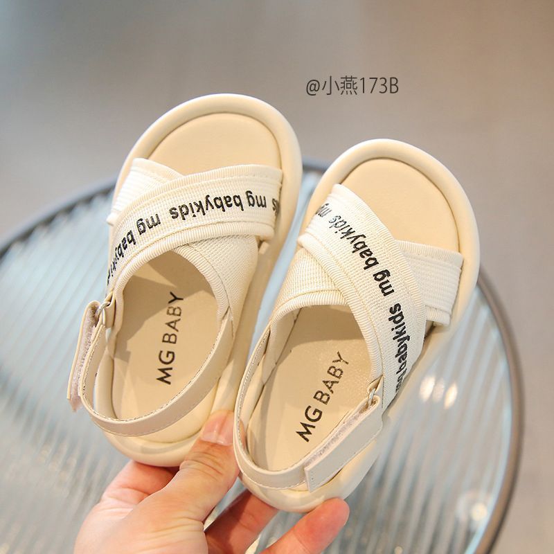 G173-Sandal quai chéo MG đen/trắng