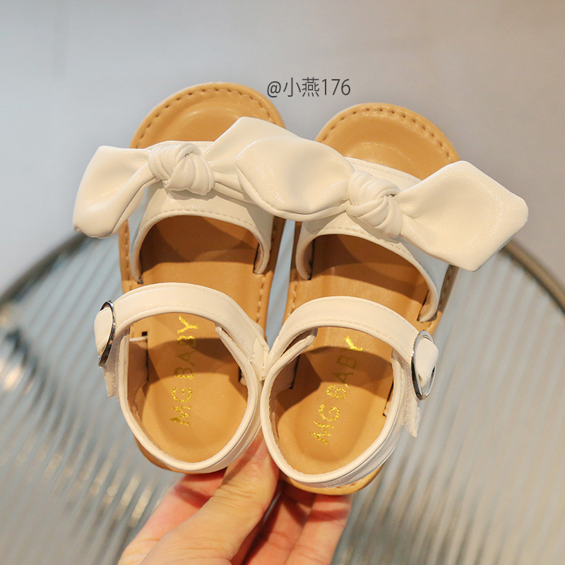 G176-Sandal nơ trắng