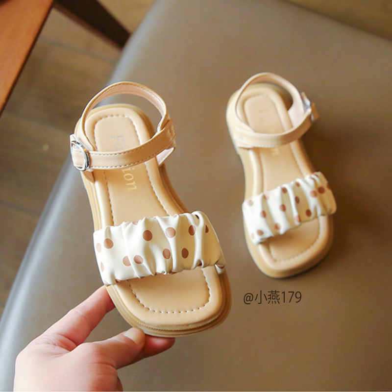 G179-Sandal hồng quai chấm bi