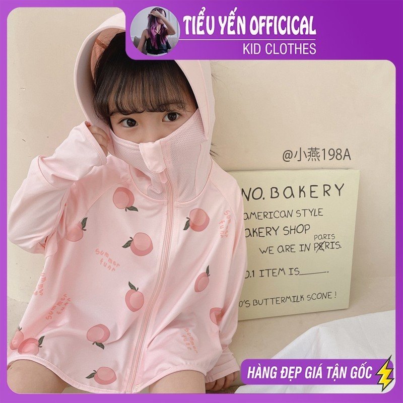 AK198-Áo khoác chống nắng trẻ em đào hồng/ vũ trụ trắng/ gấu xanh