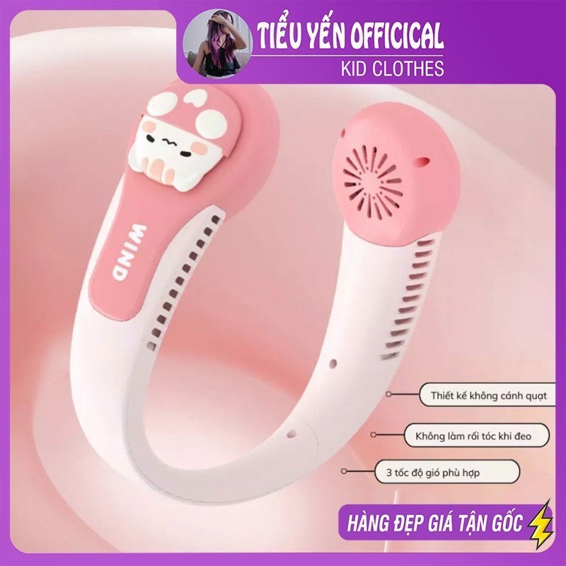 P028-Quạt tích điện đeo cổ mini trẻ