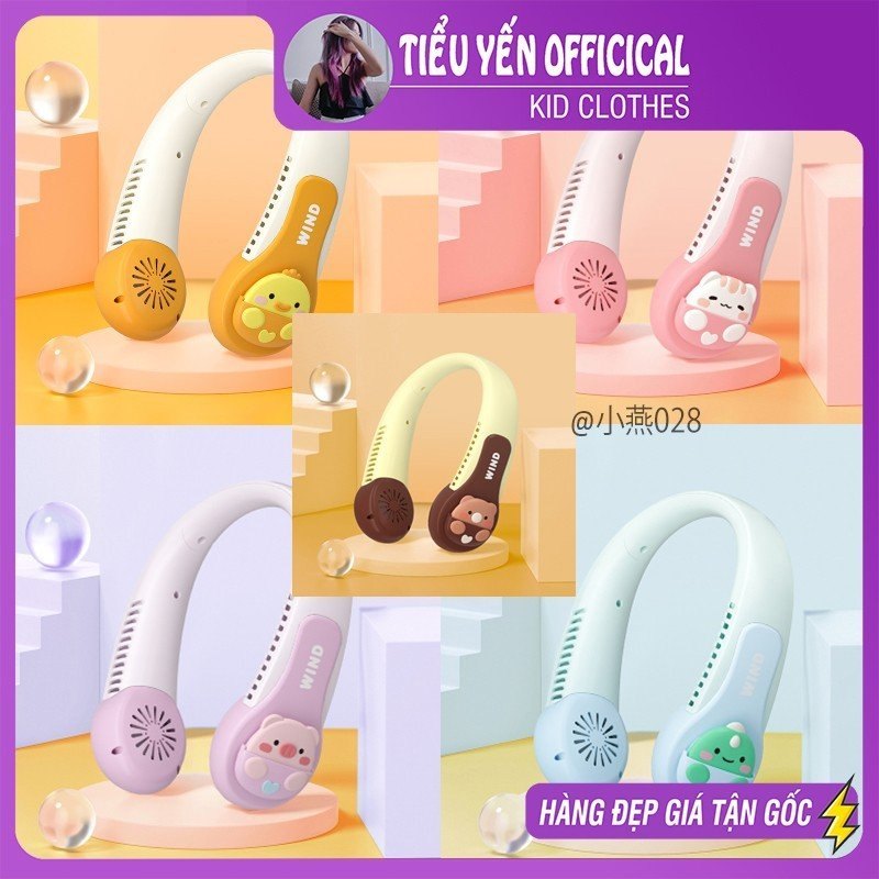 P028-Quạt tích điện đeo cổ mini trẻ