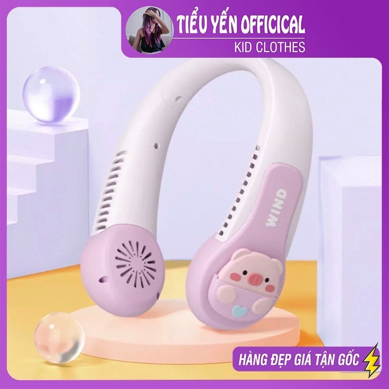 P028-Quạt tích điện đeo cổ mini trẻ