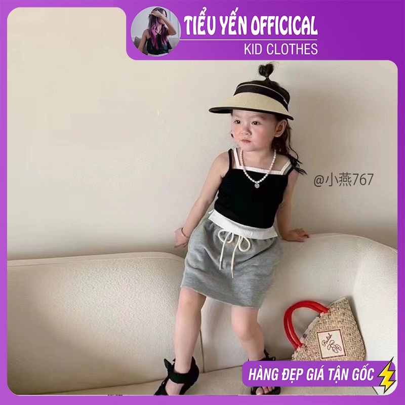 S767-Bộ áo 2 dây chân váy mùa hè bé gái cực chất Tiểu Yến KID