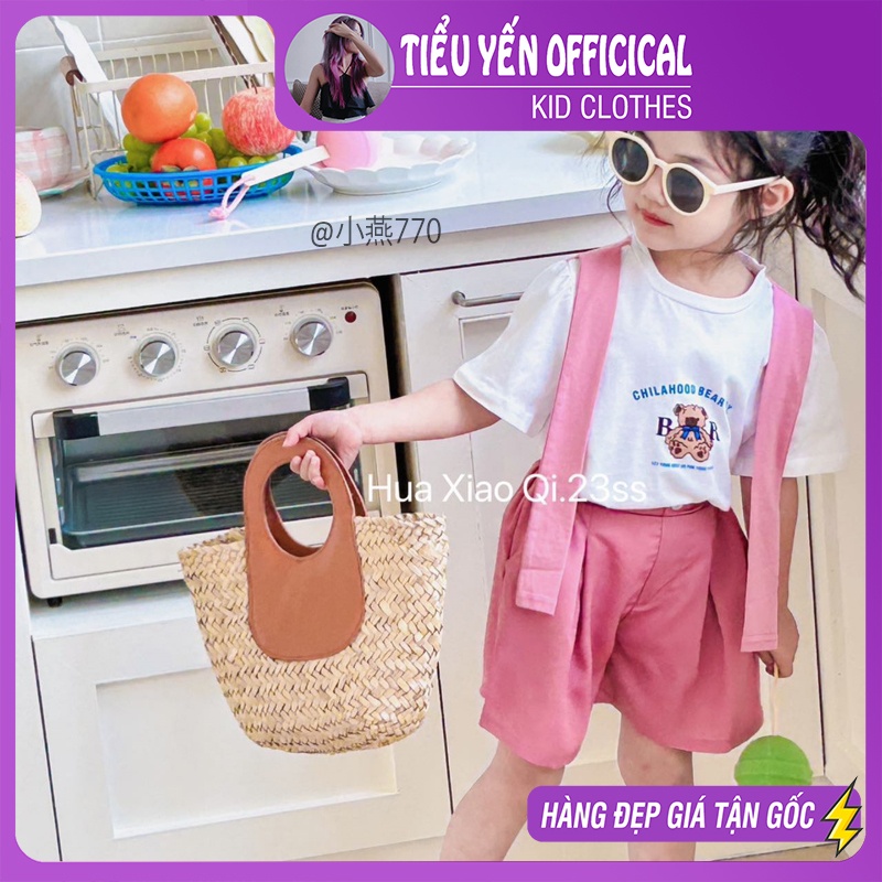 S770-Bộ quần áo hè bé gái thủy thủ màu hồng Tiểu Yến KID