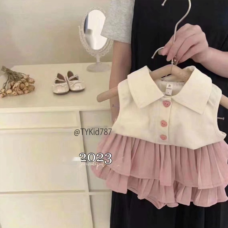 S787-Bộ áo váy hè bé gái style hàn quốc Tiểu Yến KID