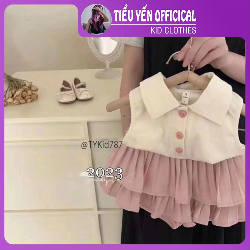 S787-Bộ áo váy hè bé gái style hàn quốc Tiểu Yến KID