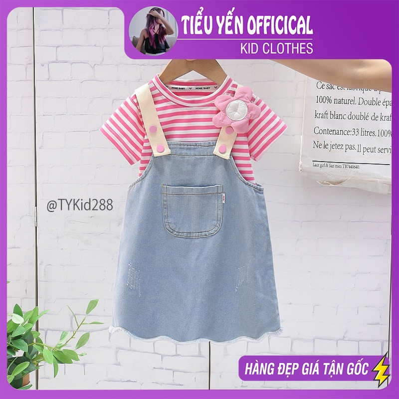 V288-Váy yếm jean hè bé gái vải mềm Tiểu Yến KID