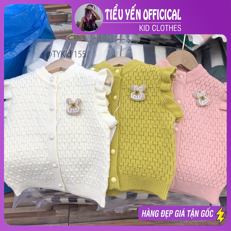 A155-Áo gile len bé gái tag thỏ 3 màu Tiểu Yến KID