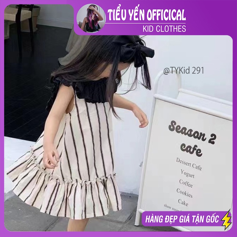 V291-Váy hè bé gái vải thô mềm mát Tiểu Yến KID