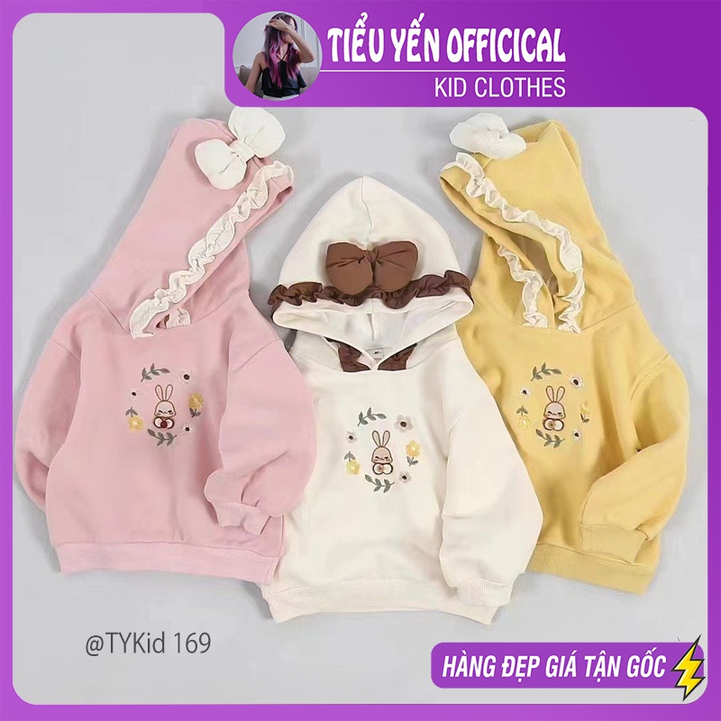 A169-Áo nỉ hoodie bé gái 2 màu hình thỏ đáng yêu Tiểu Yến KID