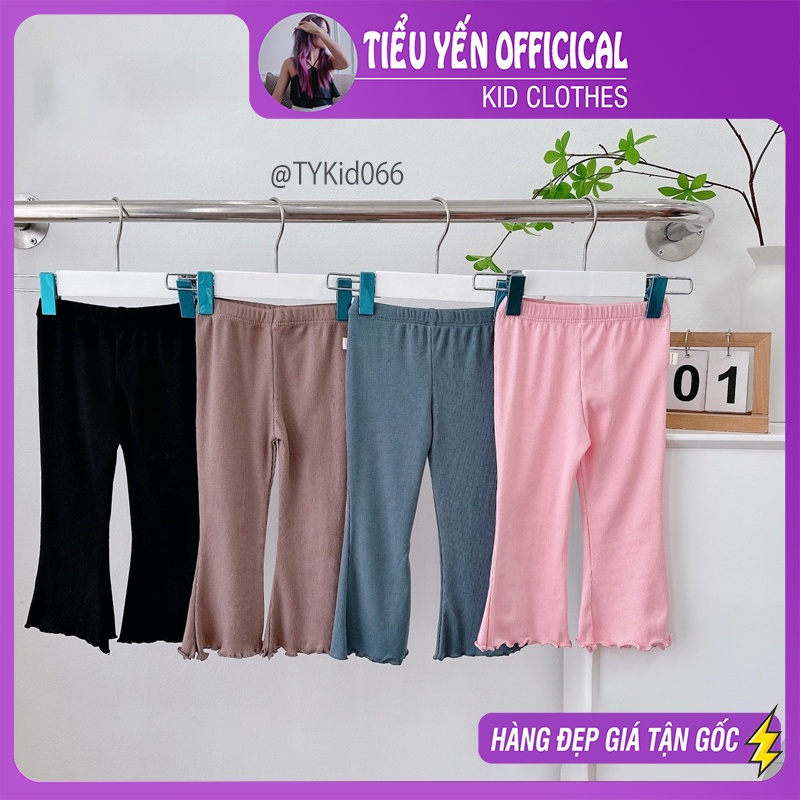 Q066-Set 4 quần legging tăm ống loe bé gái co giãn thoải mái Tiểu Yến KID