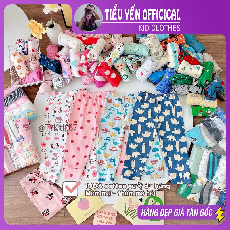 Q067-Set 5 quần cotton thu đông bé trai, bé gái màu ngẫu nhiên Tiểu Yến KID