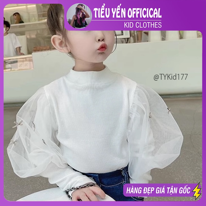 A177-Áo nỉ tay bồng bé gái kiểu dáng tiểu thư Tiểu Yến KID