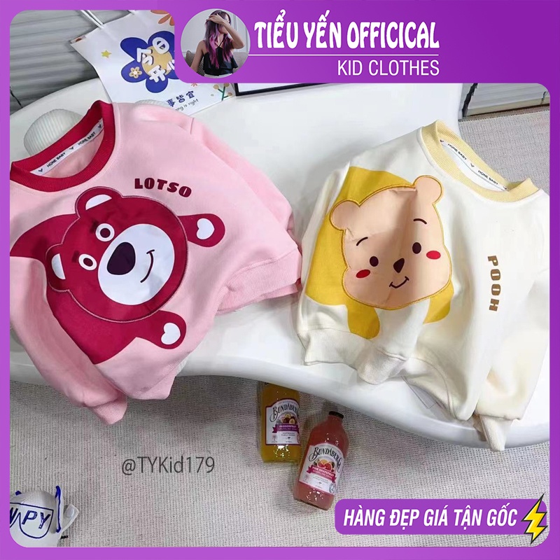 A179-Áo nỉ thu đông bé trai bé gái họa tiết hoạt hình dễ thương Tiểu Yến KID