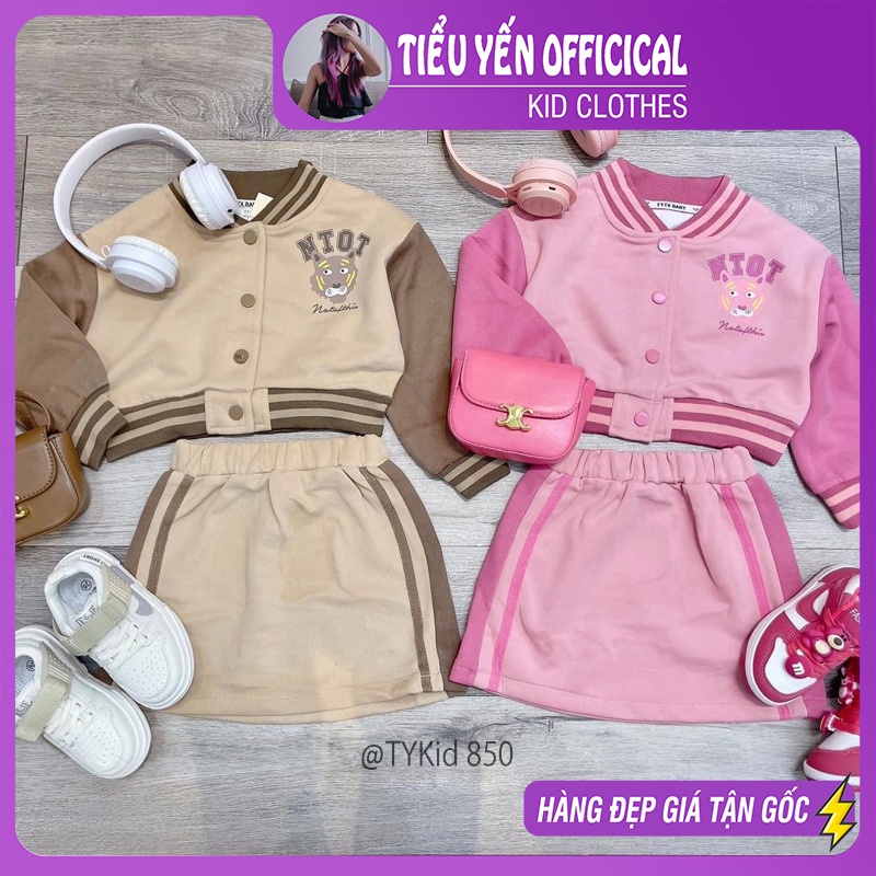 S850-Đồ bộ bé gái, kiểu dáng thể thao 2 màu Tiểu Yến KID