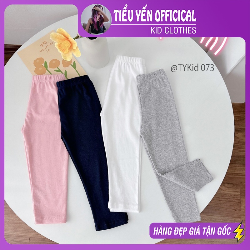 Q073-Combo 4 quần legging bé gái vải mềm co giãn Tiểu Yến KID