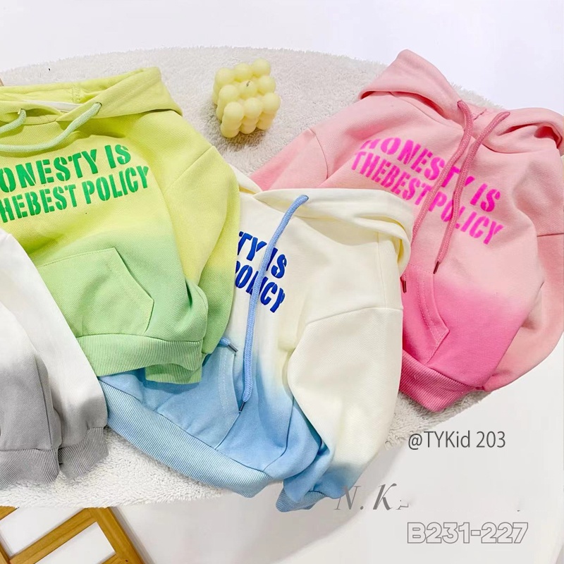 A203-Áo bé trai bé gái, áo nỉ hoodie bé trai bé gái màu loang hồng, xanh dương Tiểu Yến KID