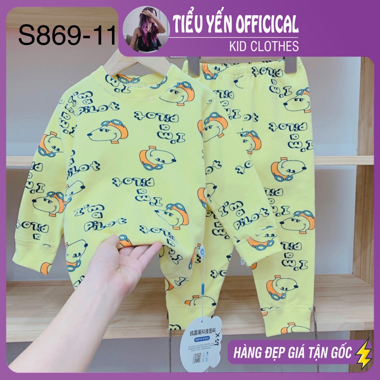 S869-Đồ bộ mặc nhà bé gái, bé trai, chất vải cotton xuất hàn loại 1 Tiểu Yến KID