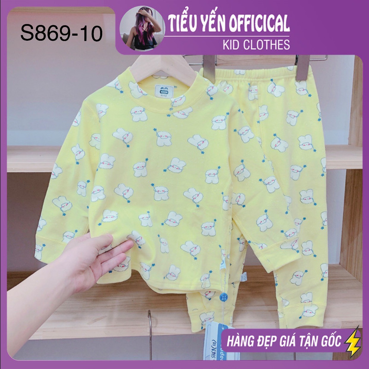 S869-Đồ bộ mặc nhà bé gái, bé trai, chất vải cotton xuất hàn loại 1 Tiểu Yến KID