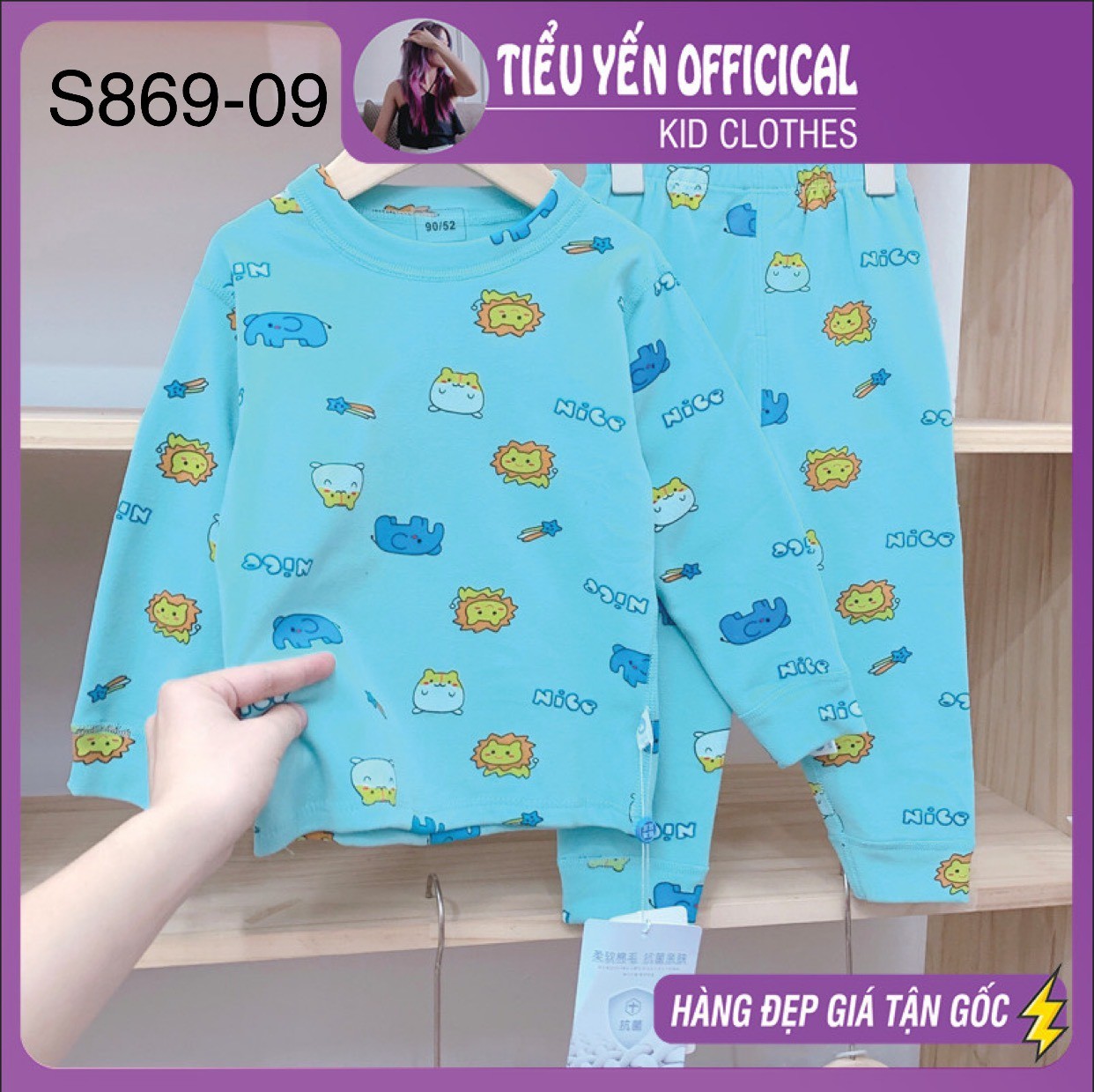 S869-Đồ bộ mặc nhà bé gái, bé trai, chất vải cotton xuất hàn loại 1 Tiểu Yến KID