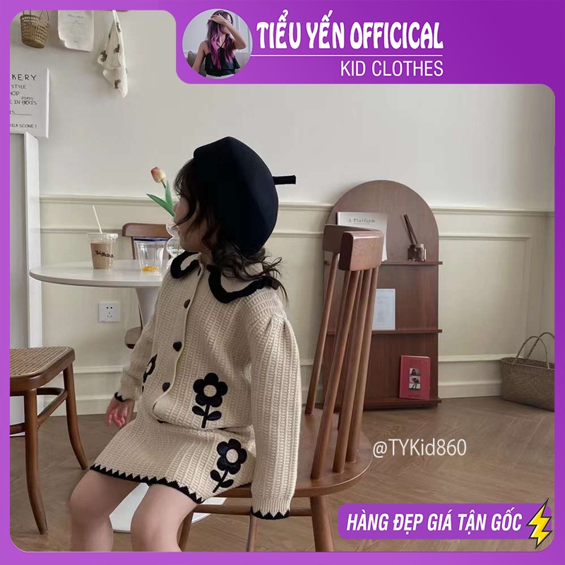 S860-Đồ bộ bé gái, bộ len thu đông sang chảnh Tiểu Yến KID