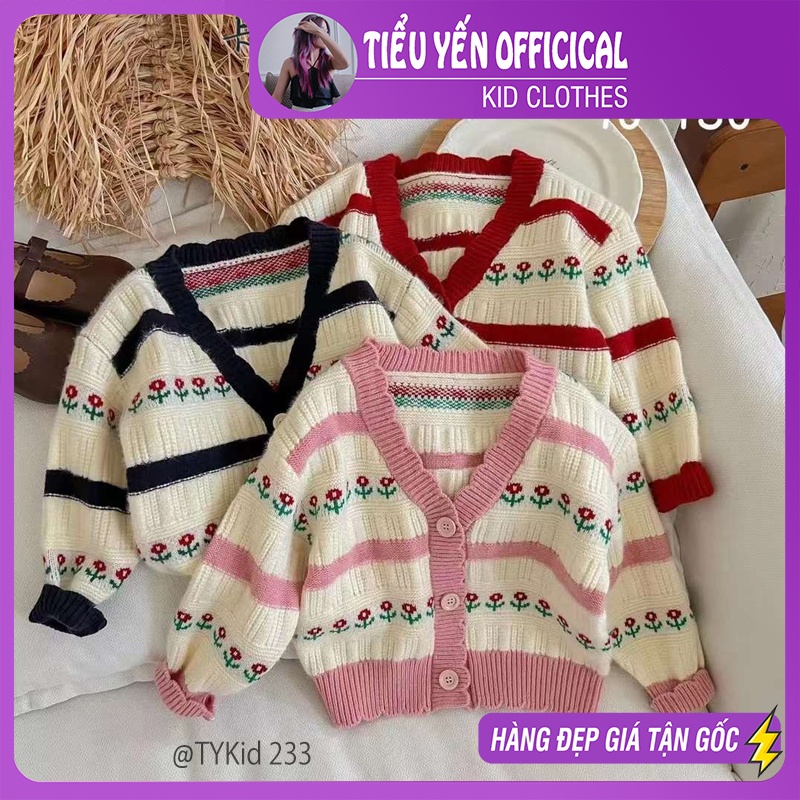 AK233-Áo khoác len bé gái style hàn quốc, áo màu hồng Tiểu Yến KID