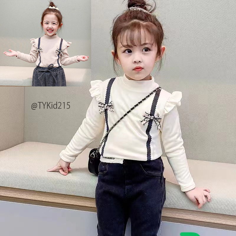 A215-Áo bé gái, áo nỉ giữ nhiệt tiểu thư 2 màu Tiểu Yến KID