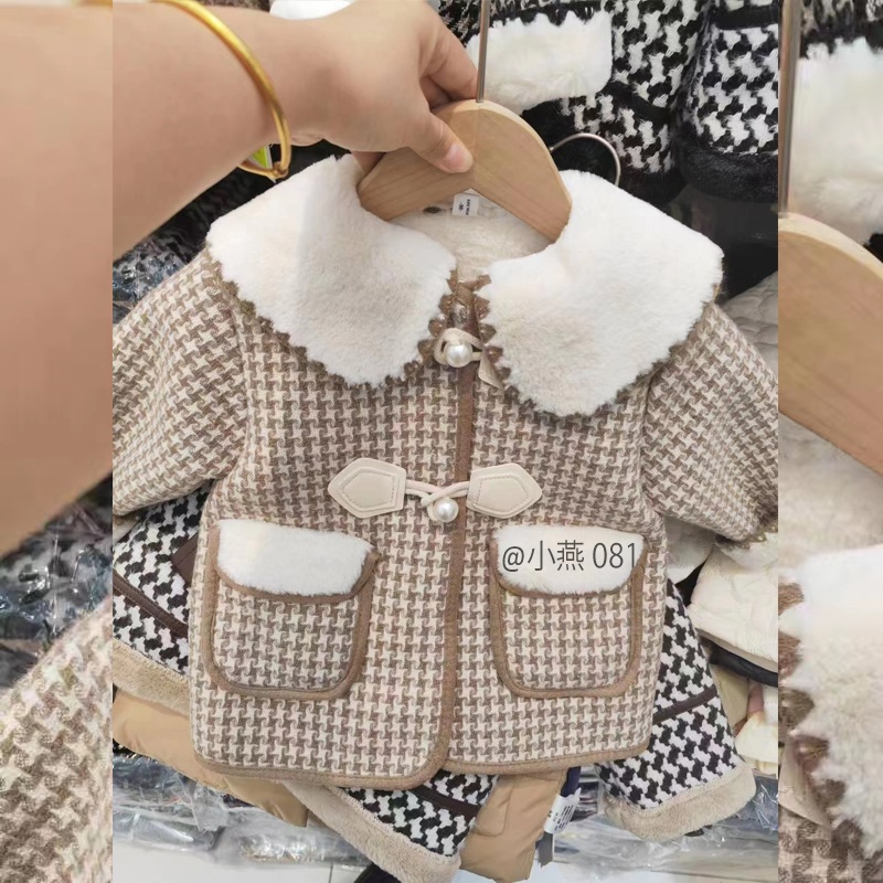 AK081-Áo khoác bé gái, áo khoác dạ style hàn quốc lót lông dày ấm Tiểu Yến KID