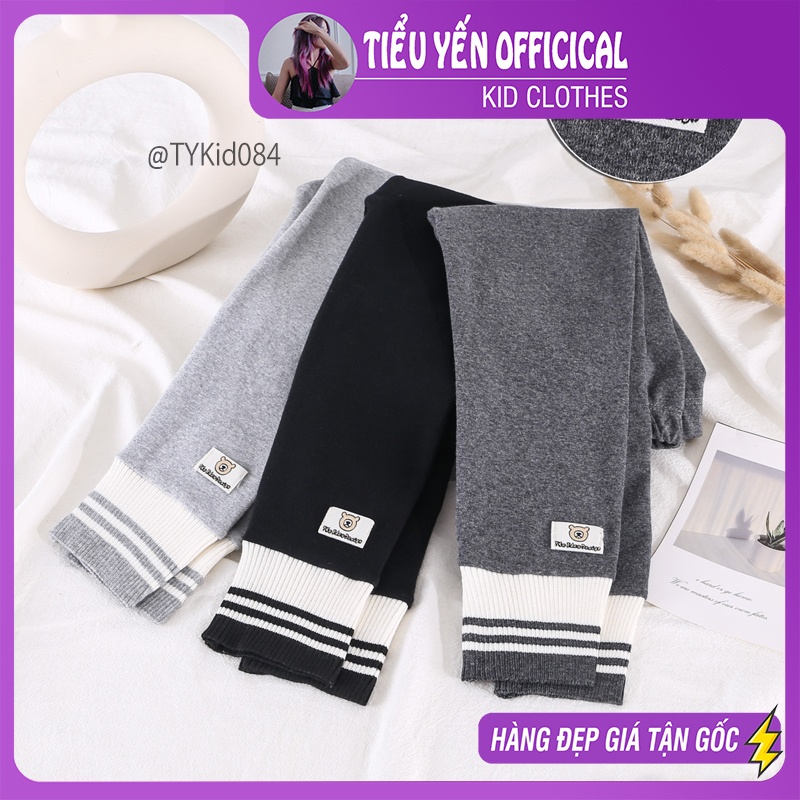 Q084-Quần legging bé gái, quần nỉ bé gái bo gấu Tiểu Yến KID