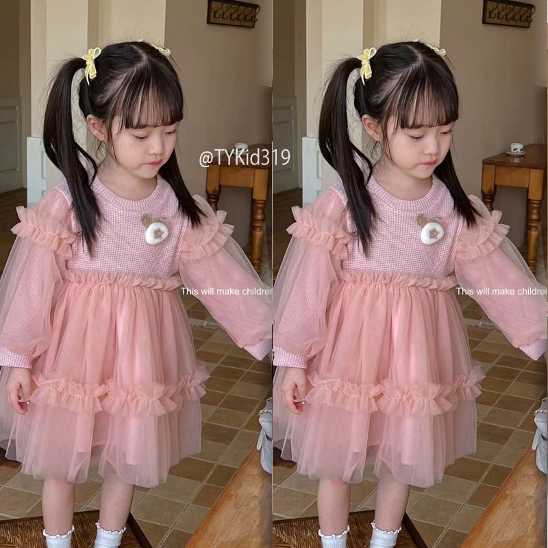 V319-Váy công chúa bé gái, váy bé gái voan mềm kèm tag thỏ Tiểu Yến KID