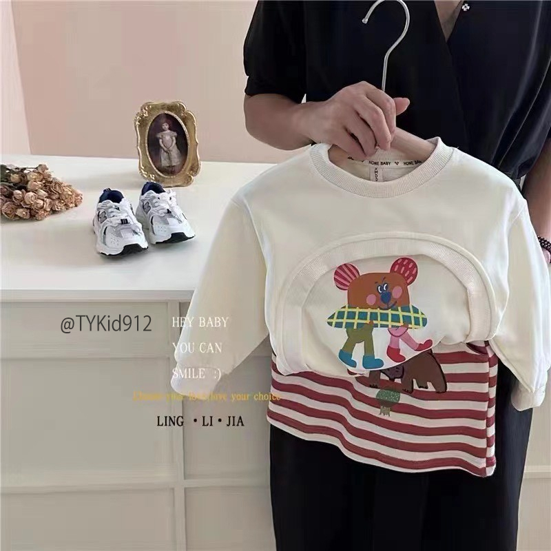 S912-Đồ bộ bé gái, set bộ cao cấp áo nỉ gấu và chân váy nỉ Tiểu Yến KID