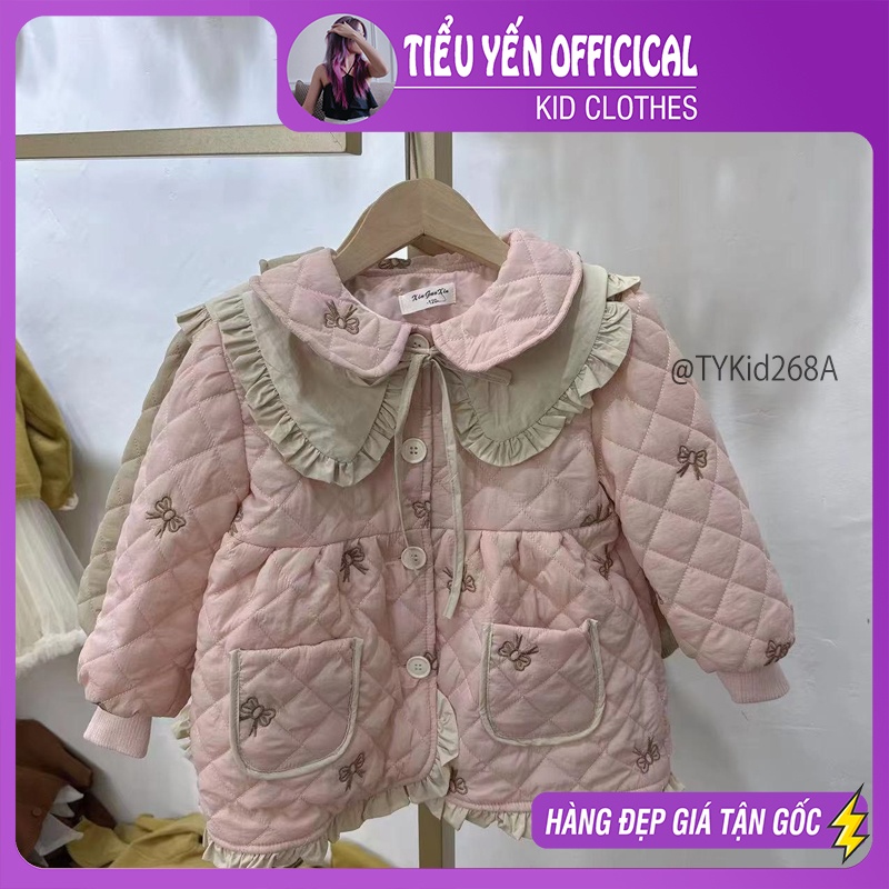 AK268-Áo khoác bé gái, áo khoác phao dáng dài 2 màu style hàn quốc Tiểu Yến KID