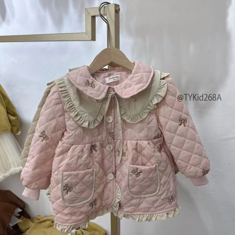 AK268-Áo khoác bé gái, áo khoác phao dáng dài 2 màu style hàn quốc Tiểu Yến KID