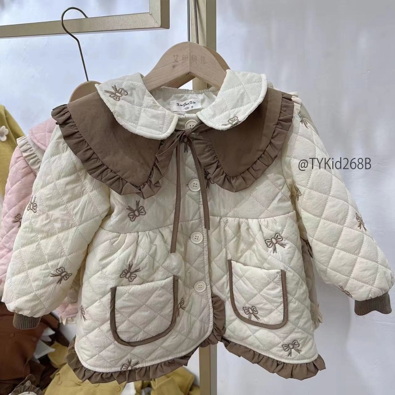 AK268-Áo khoác bé gái, áo khoác phao dáng dài 2 màu style hàn quốc Tiểu Yến KID