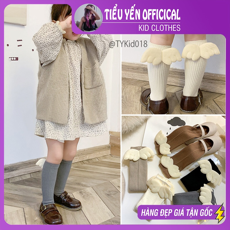 TA018-Tất gối thiên thần bé gái 4 màu mix dồ siêu xinh 1-8 tuổi Tiểu Yến KID