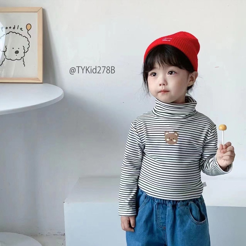 A278-Áo nỉ giữ nhiệt bé trai bé gái cổ gấp 6 màu vải nỉ mềm co giãn Tiểu Yến KID