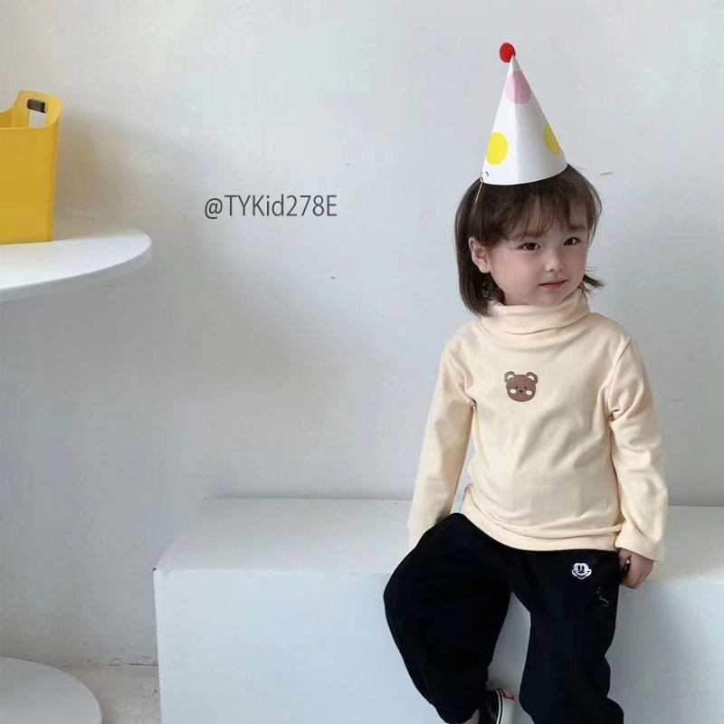 A278-Áo nỉ giữ nhiệt bé trai bé gái cổ gấp 6 màu vải nỉ mềm co giãn Tiểu Yến KID