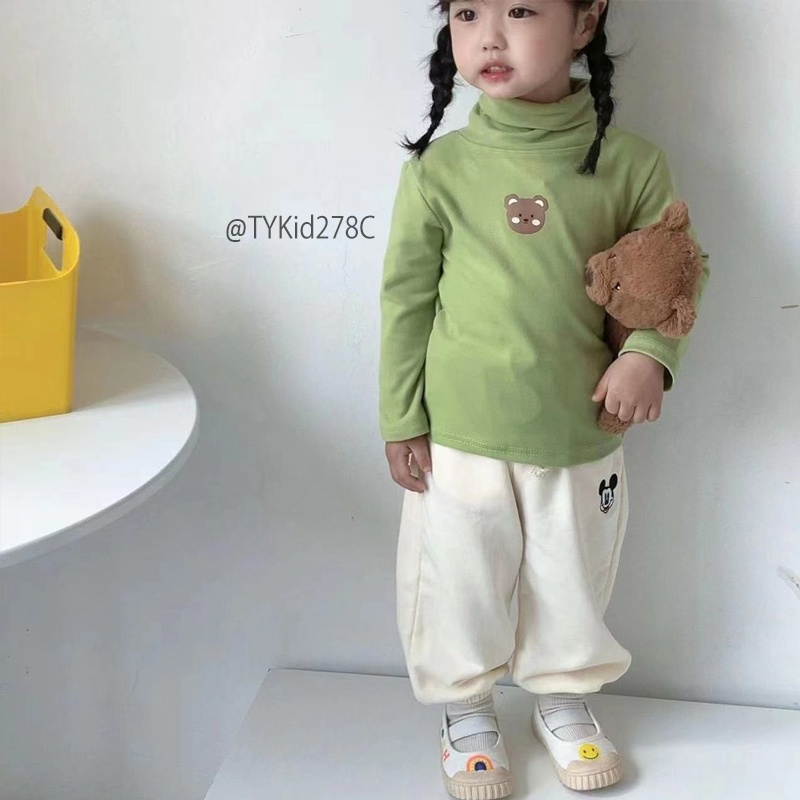 A278-Áo nỉ giữ nhiệt bé trai bé gái cổ gấp 6 màu vải nỉ mềm co giãn Tiểu Yến KID