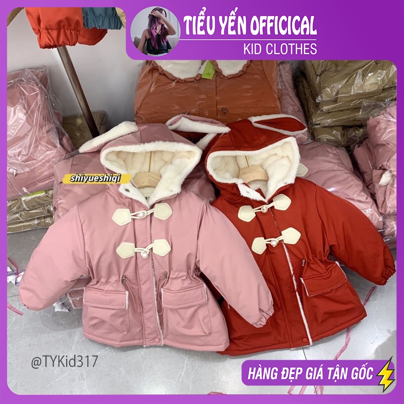 AK317-Áo khoác parka lót lông siêu dày, mũ tai thỏ dễ thương Tiểu Yến KID