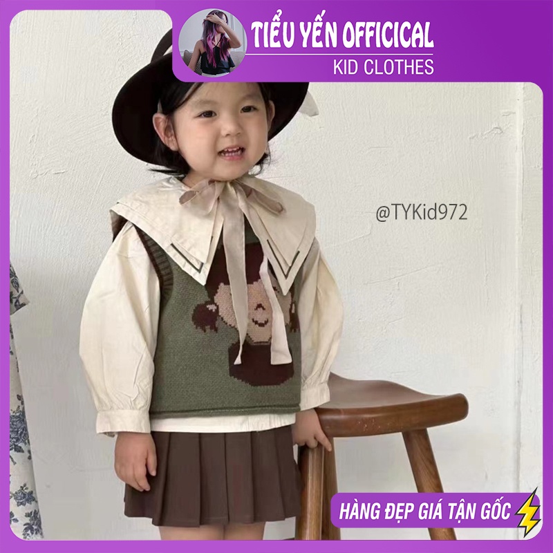 S972-Đồ cao cấp bé gái, set 3 chi tiết be nâu phong cách hàn Tiểu Yến KID