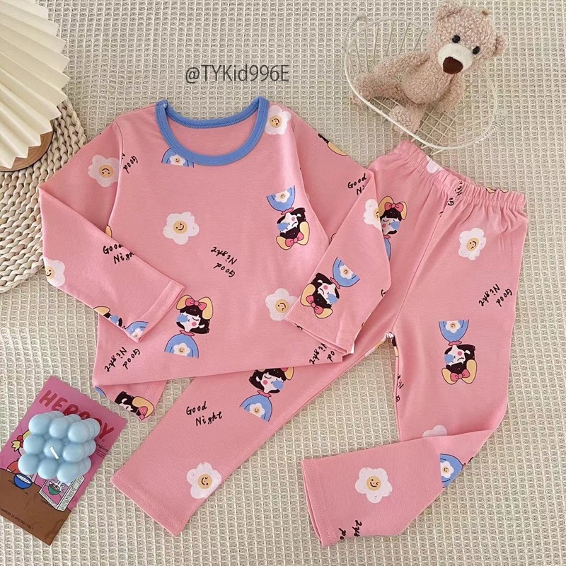 S996-Bộ cotton xuất Hàn cho bé, vải cotton mềm co giãn 4 chiều Tiểu Yến KID