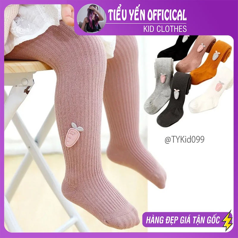 Q099-Quần tất len bé gái 5 màu hình cà rốt size 0-8 tuổi Tiểu Yến KID