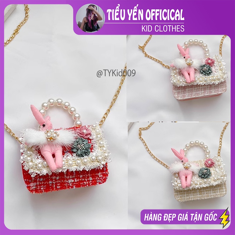 T009-Túi dạ thỏ quai ngọc 3 màu cho bé gái Tiểu Yến KID