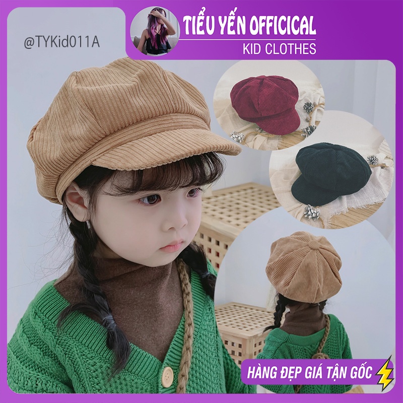 M011-Mũ nhung bé gái dáng mũ nồi nhiều màu Tiểu Yến KID