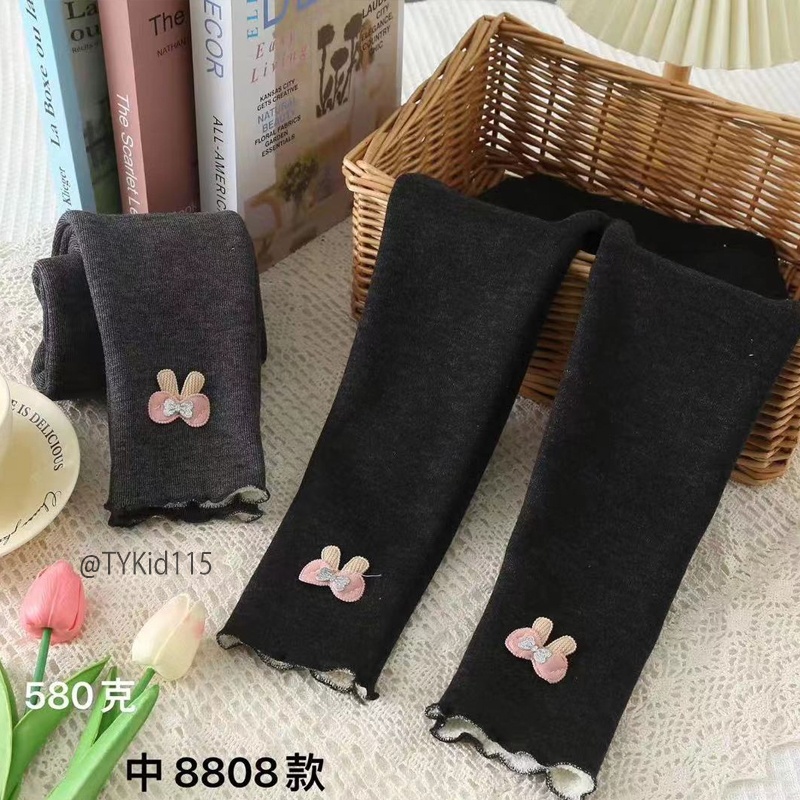 Q115-Quần legging bé gái, gấu quần nơ thỏ, chất nỉ lót nỉ dày ấm Tiểu Yến KID