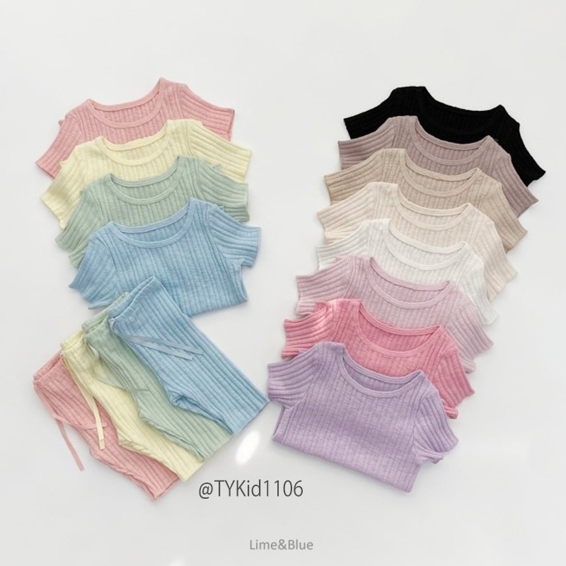 S1106-Quần áo hè bé gái, đồ bộ cotton thun tăm mềm siêu co giãn nhiều màu sắc Tiểu Yến KID